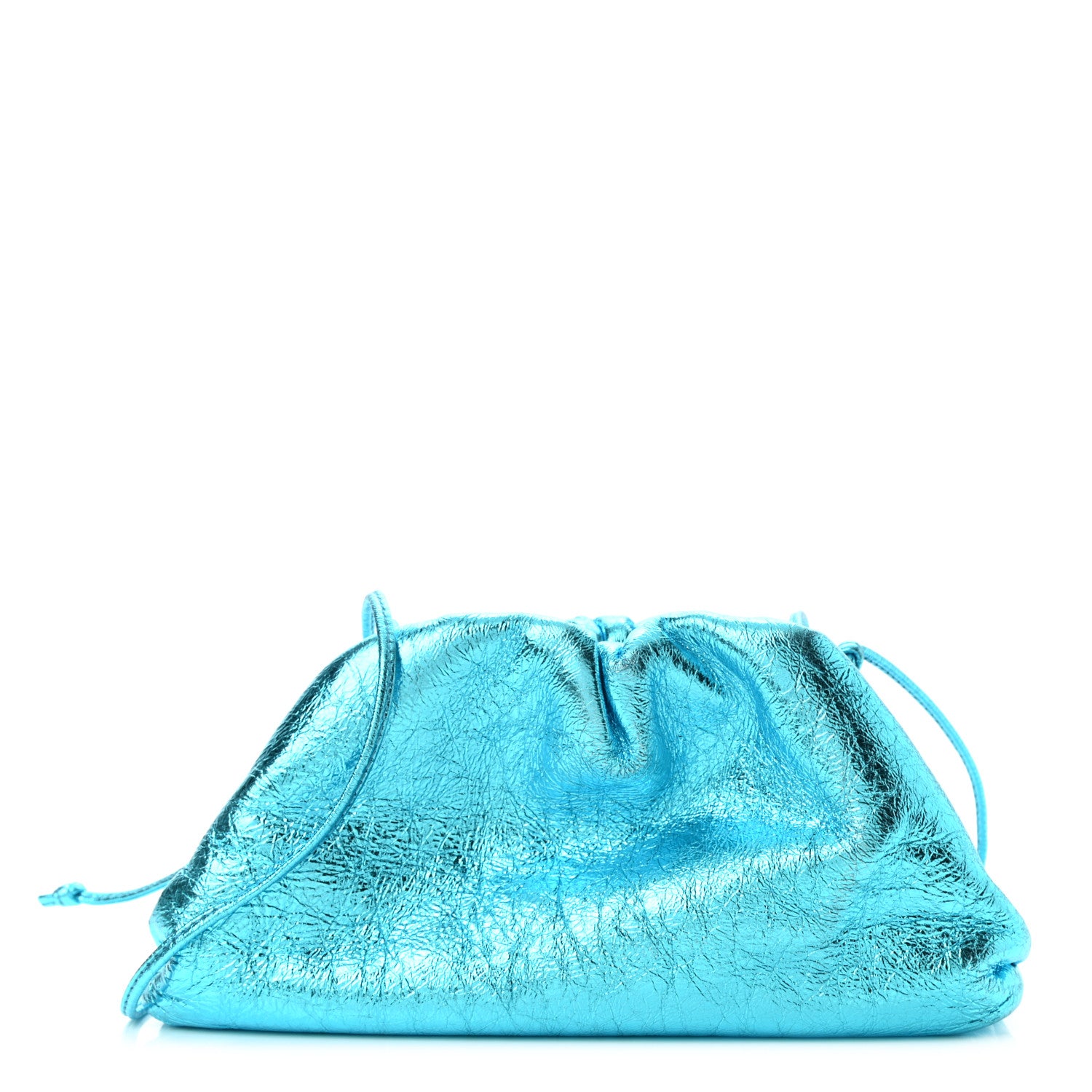 Bottega Veneta Metallic Crushed Calfskin The Mini Pouch Sky Blue 1 of 11