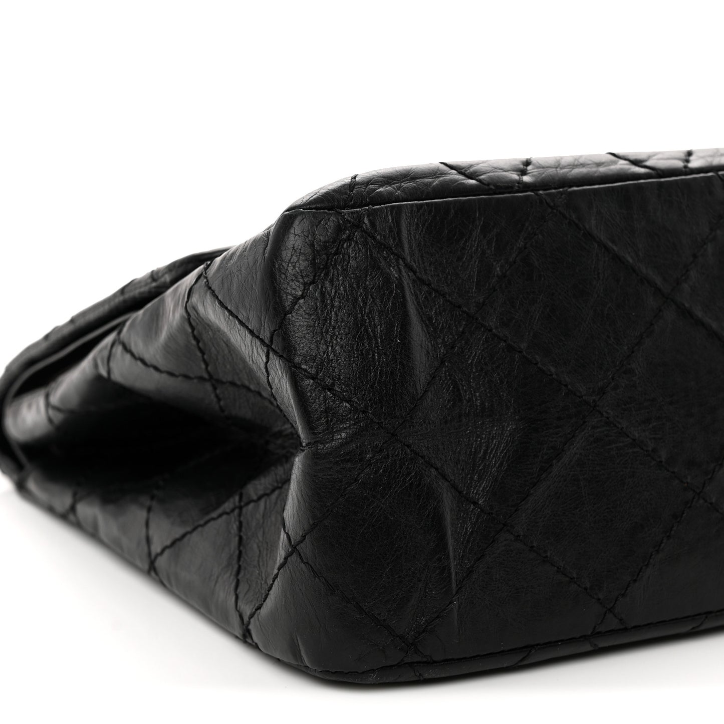 Aged Calfskin Quilted 2.55 Reissue 227 Flap Black