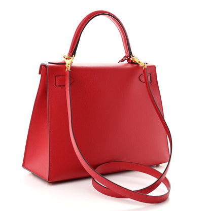 Hermes Epsom Horseshoe Kelly Sellier 28 Rouge Casaque Abricot 3 of 15