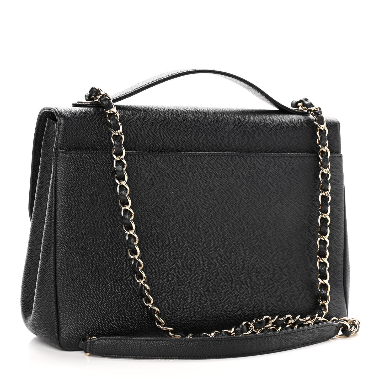 Caviar Quilted Large Business Affinity Flap Black