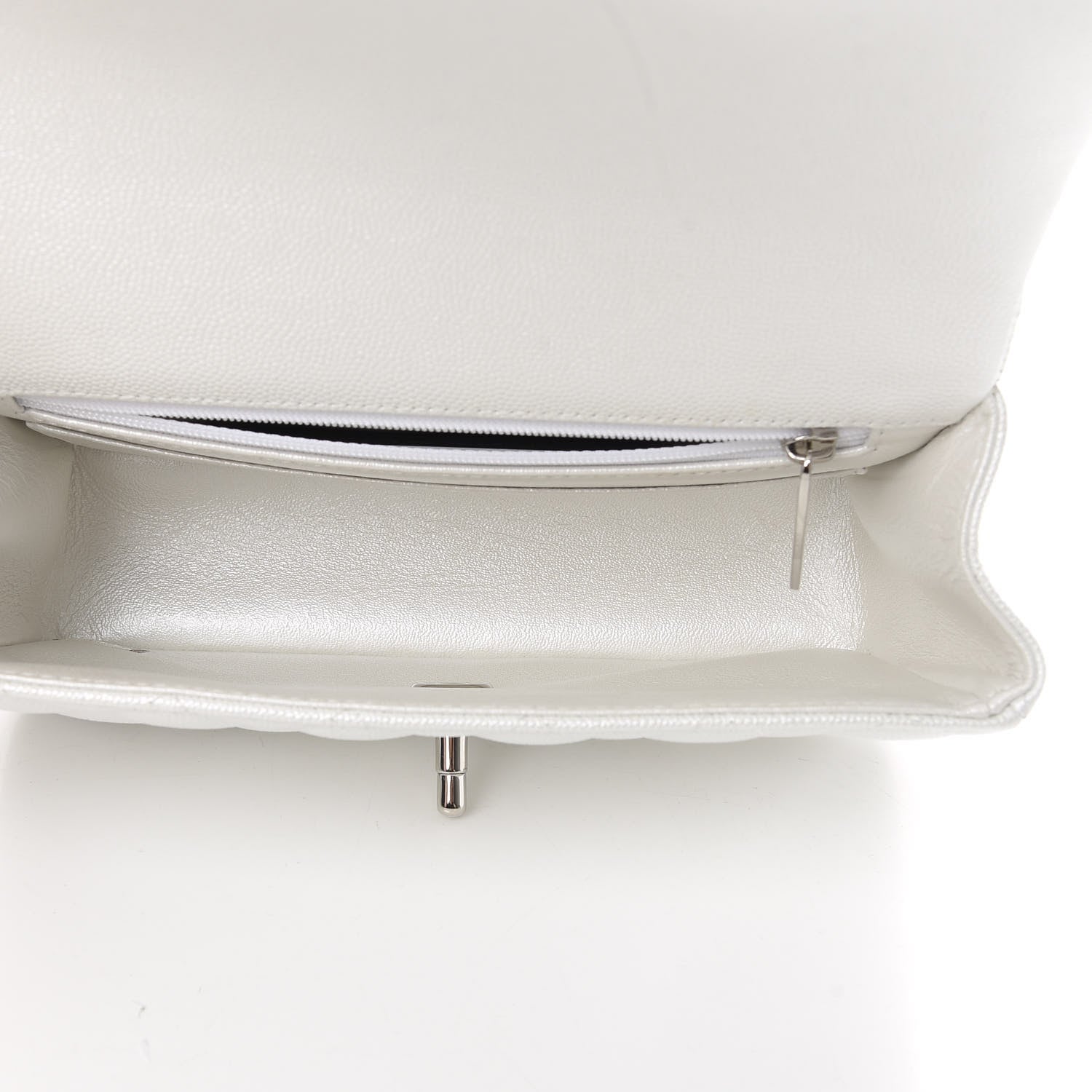 Chanel Iridescent Caviar Quilted Mini Top Handle Rectangular Flap White 5 of 11
