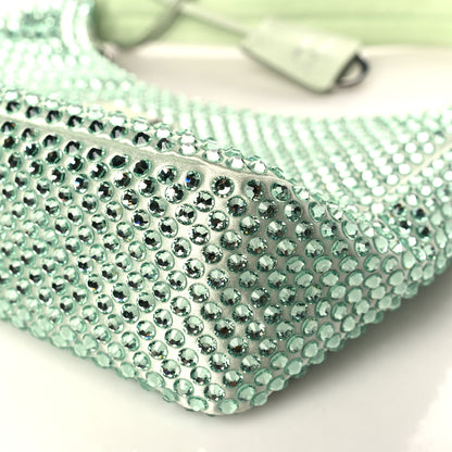 Prada Satin Crystal Mini Re-Edition 2000 Bag Acqua 8 of 8
