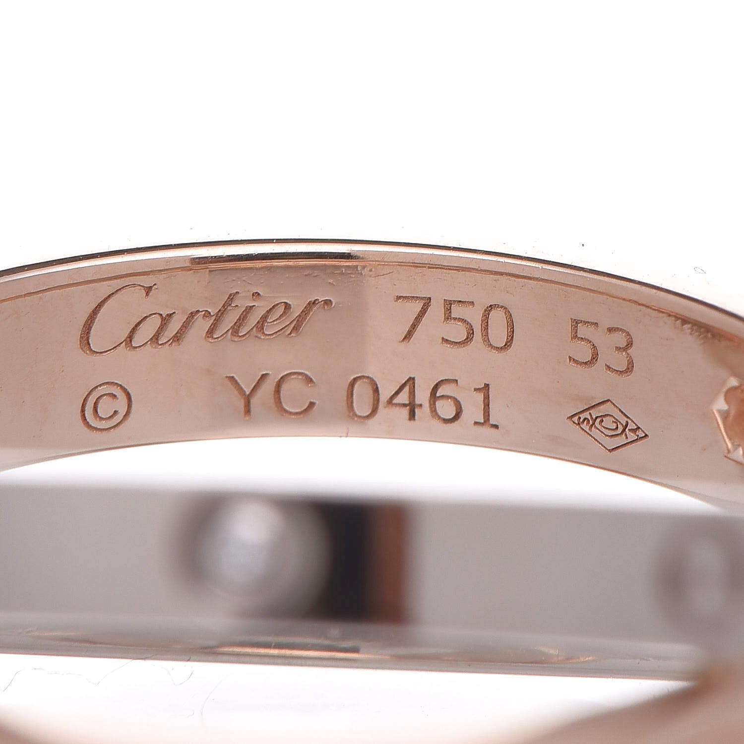 Cartier 18K Pink White Gold 6 Diamond LOVE Ring 53 6.5 4 of 4