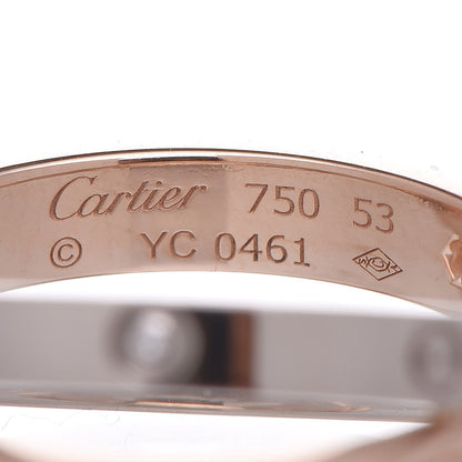 Cartier 18K Pink White Gold 6 Diamond LOVE Ring 53 6.5 4 of 4