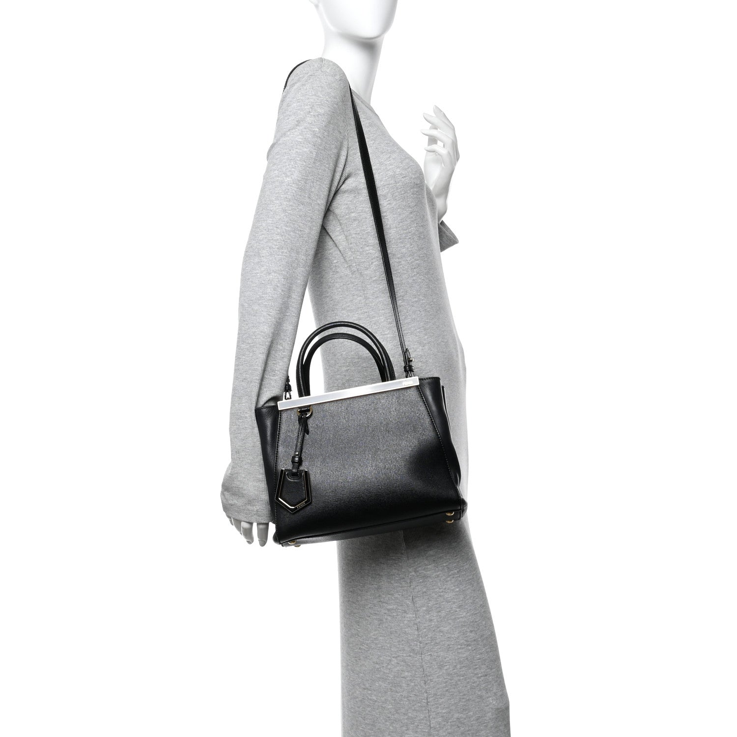Fendi Vitello Elite Petite 2Jours Tote Black 2 of 12