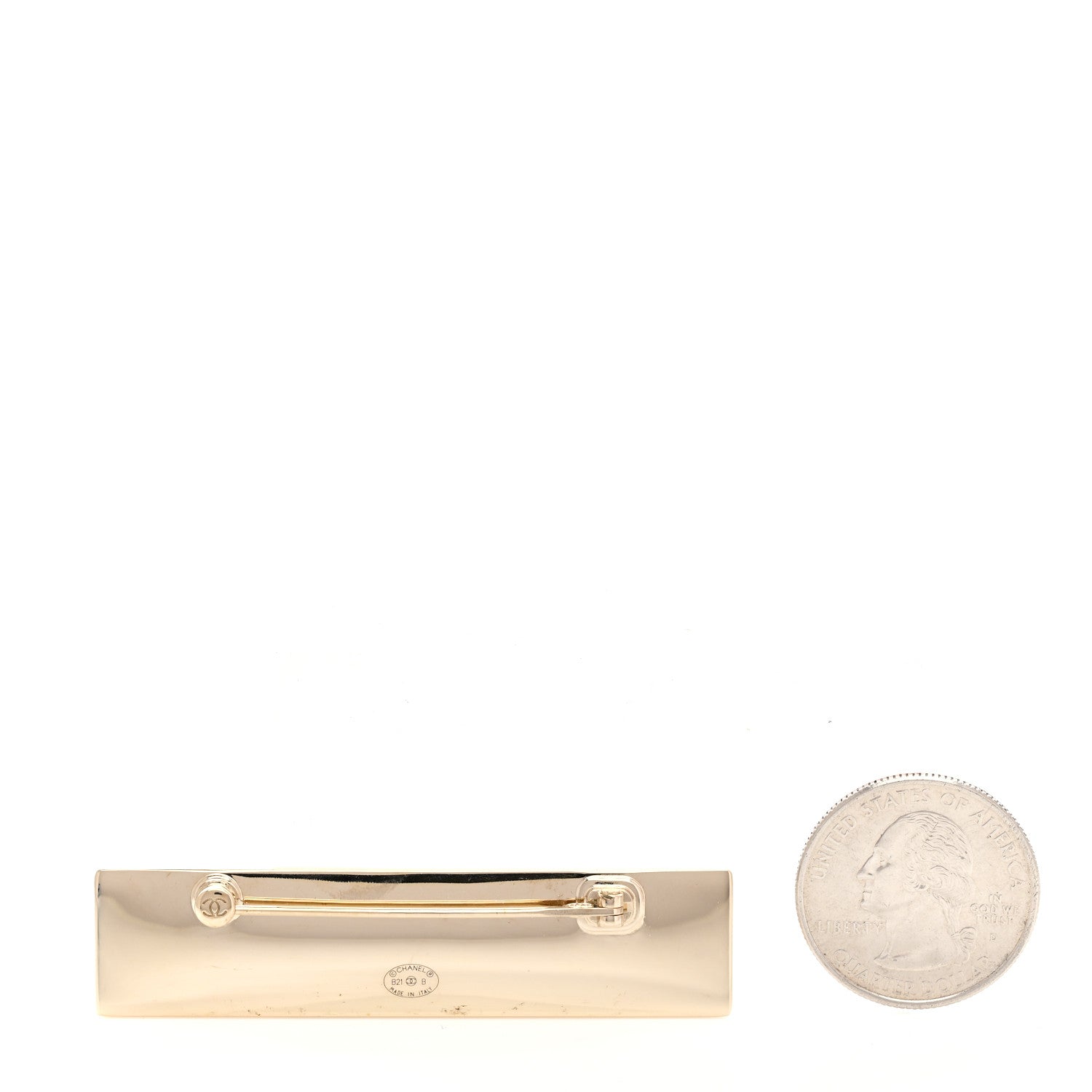 Chanel Metal Enamel Logo Brooch Gold 2 of 4