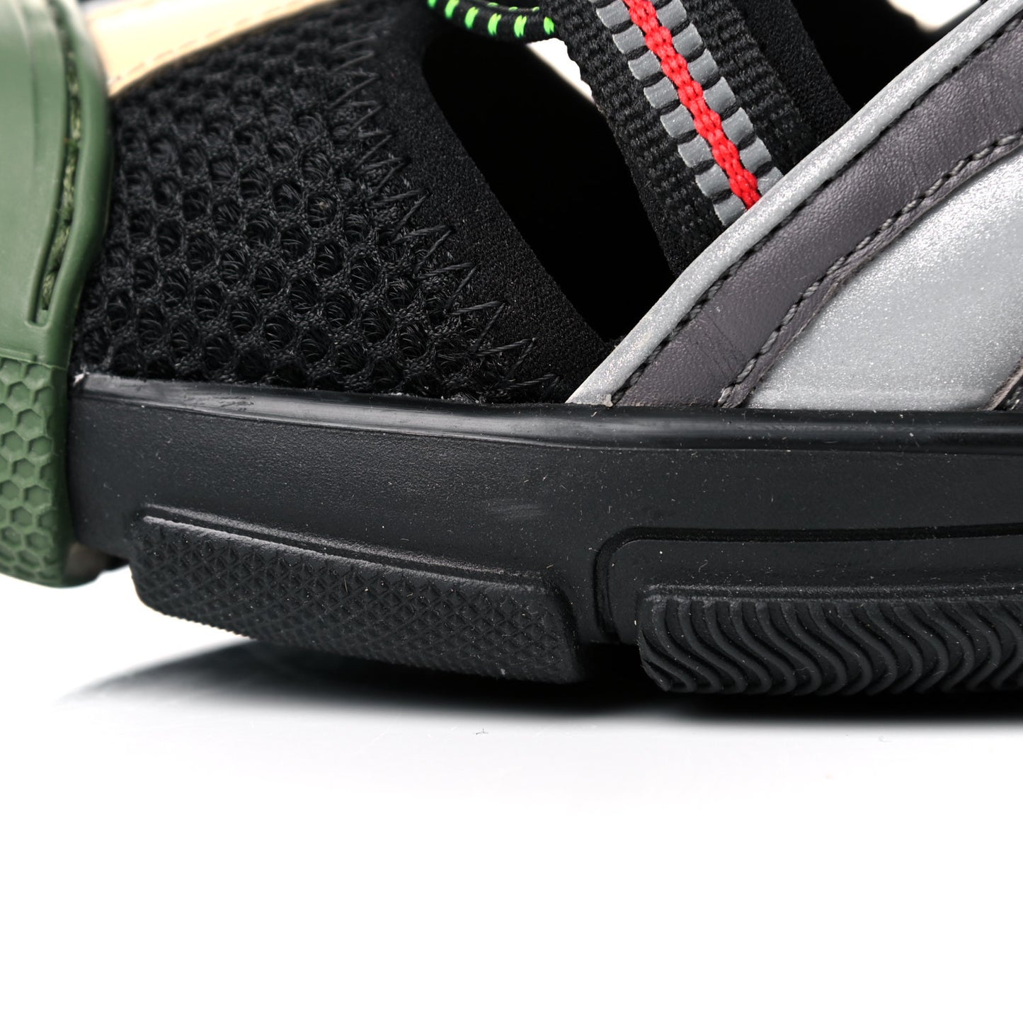 Mesh Fabric Mens Tinsel Sport Sandals 11 Black Silver Green