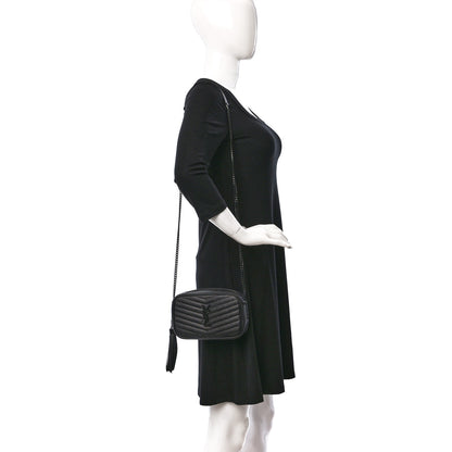 Saint Laurent Grain De Poudre Matelasse Monochrome Monogram Mini Lou Camera Bag Black 2 of 8