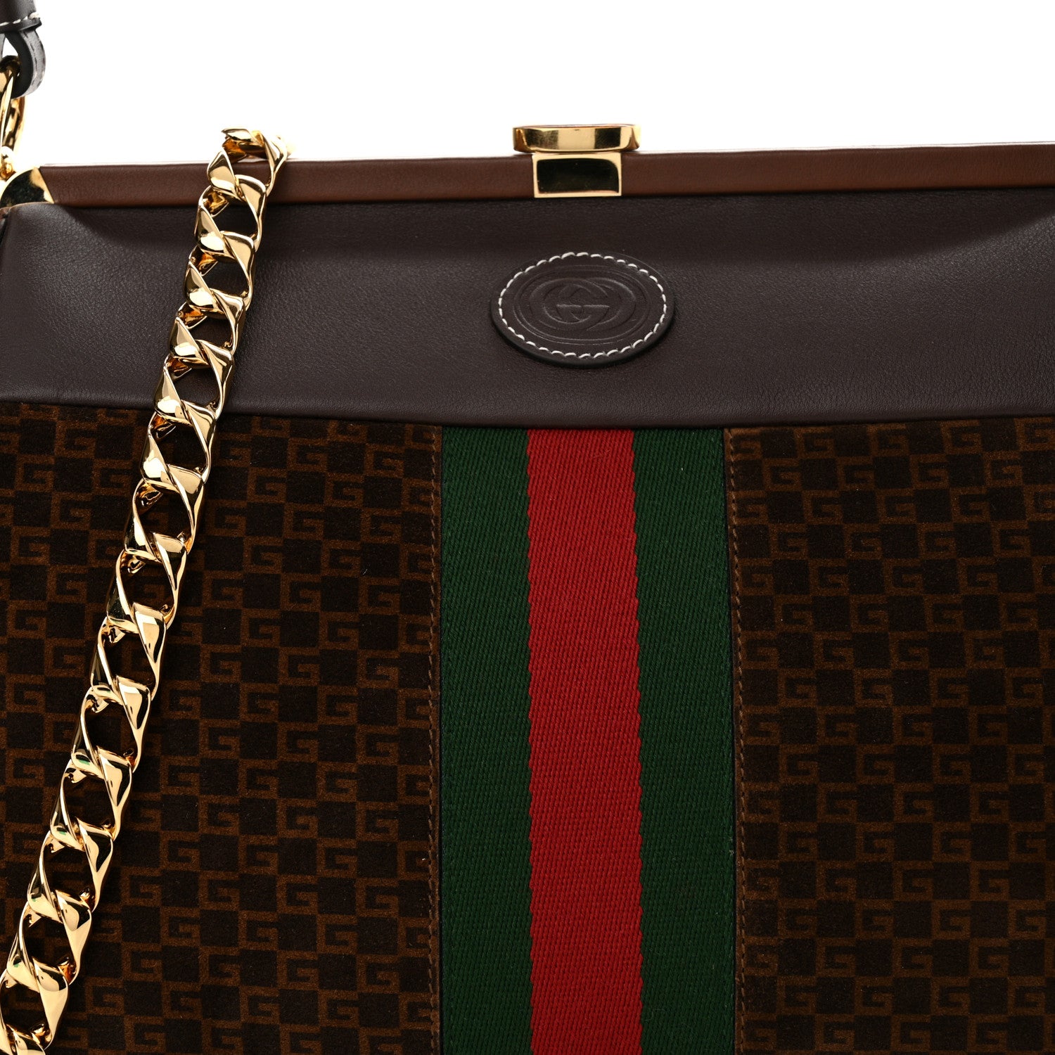 Gucci Suede GG Monogram Mini Virgo Tote Brown 8 of 10