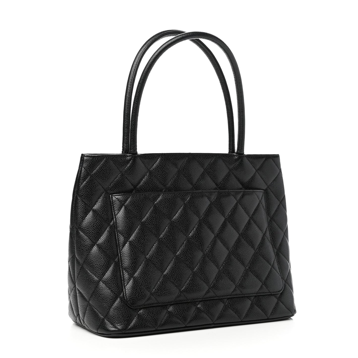 Caviar Quilted Medallion Tote Black