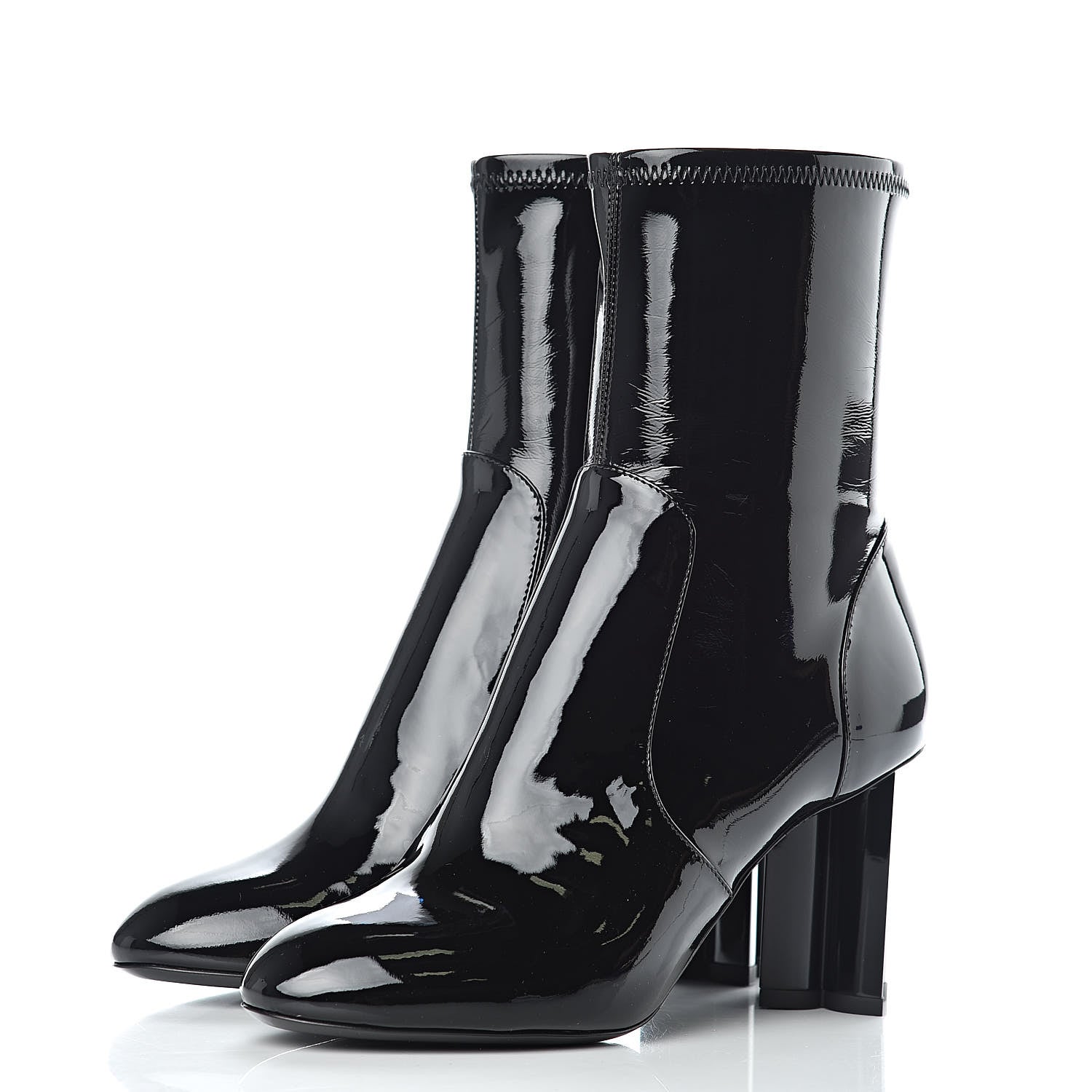 Louis Vuitton Patent Silhouette Ankle Boots 36 Black 3 of 9