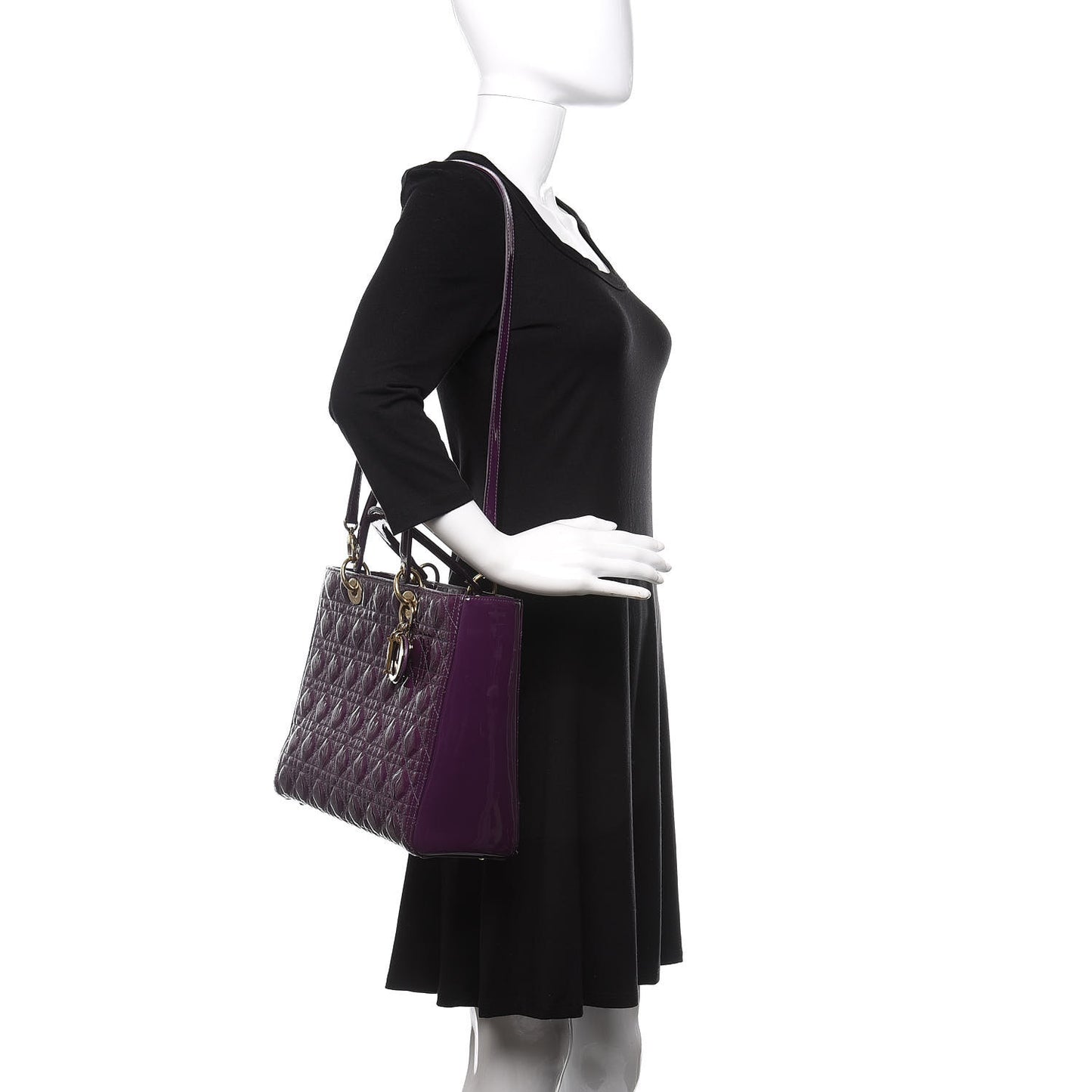 Patent Cannage Large Lady Dior Violet Purple