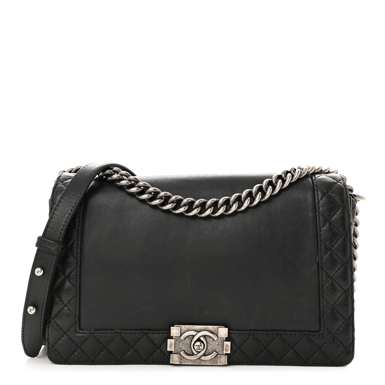 Chanel Calfskin New Medium Boy Reverso Flap Black 1 of 12