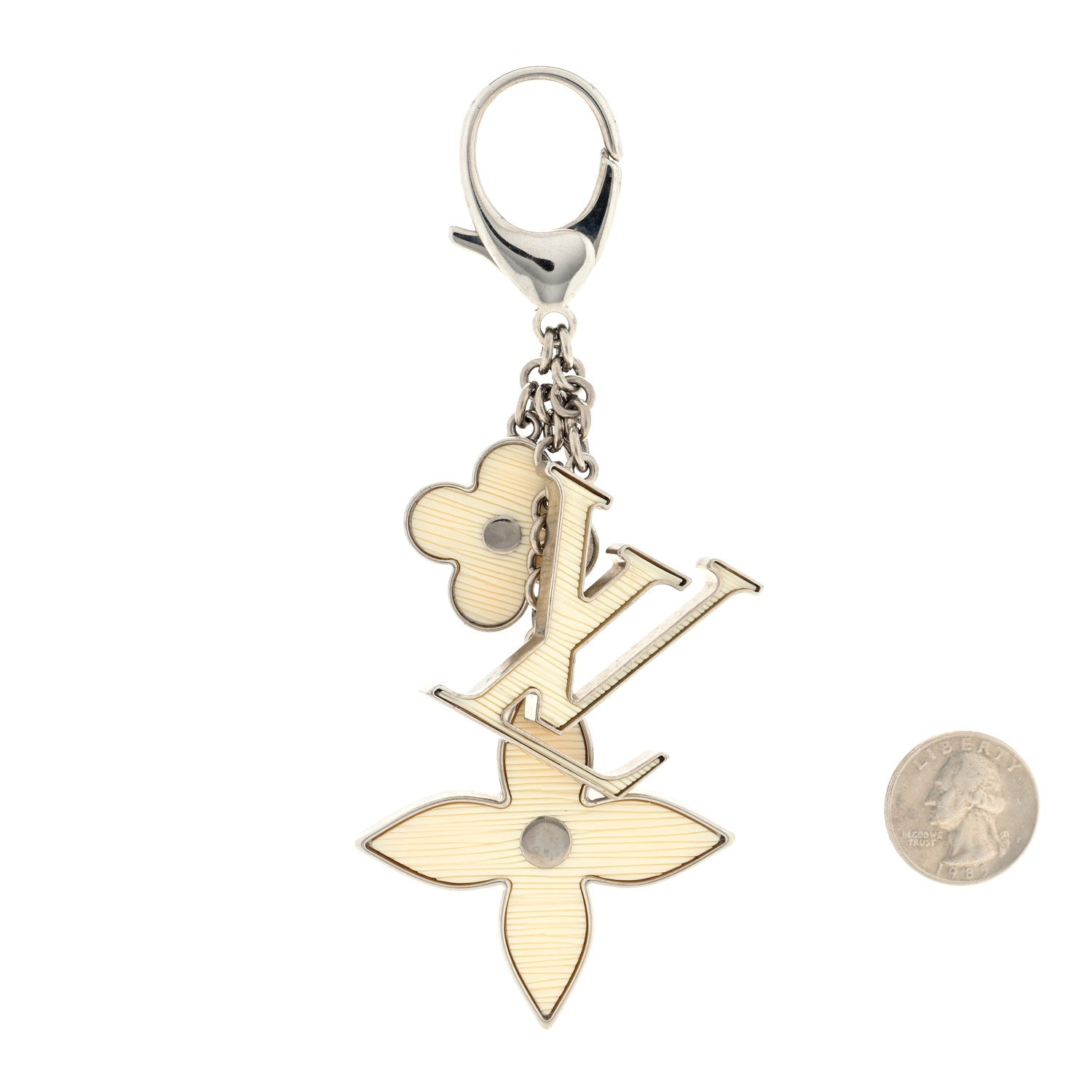 Louis Vuitton Fleur d Epi Bag Charm Ivory 2 of 3