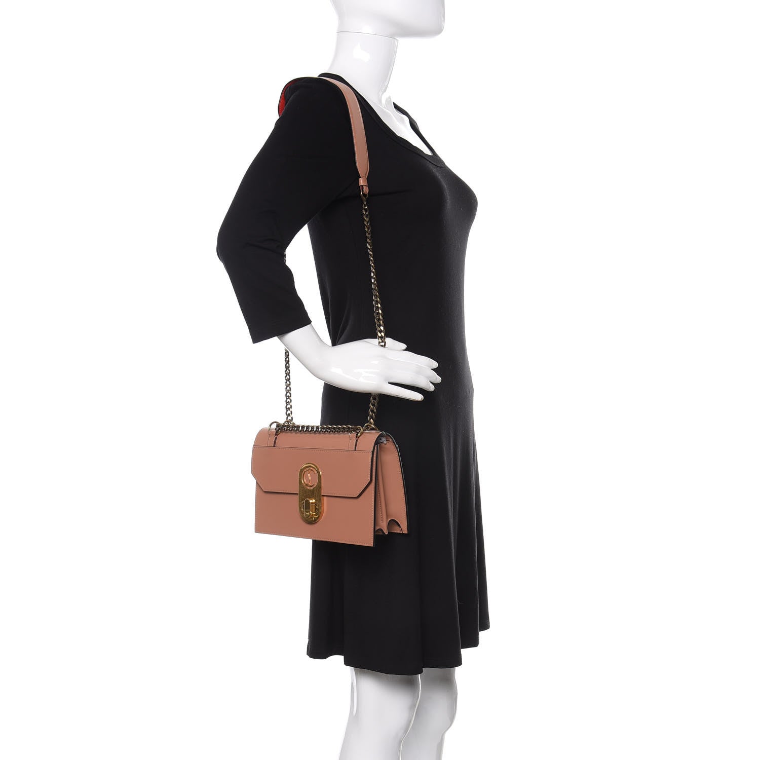 Christian Louboutin Calfskin Small Elisa Shoulder Bag Nude 2 of 14