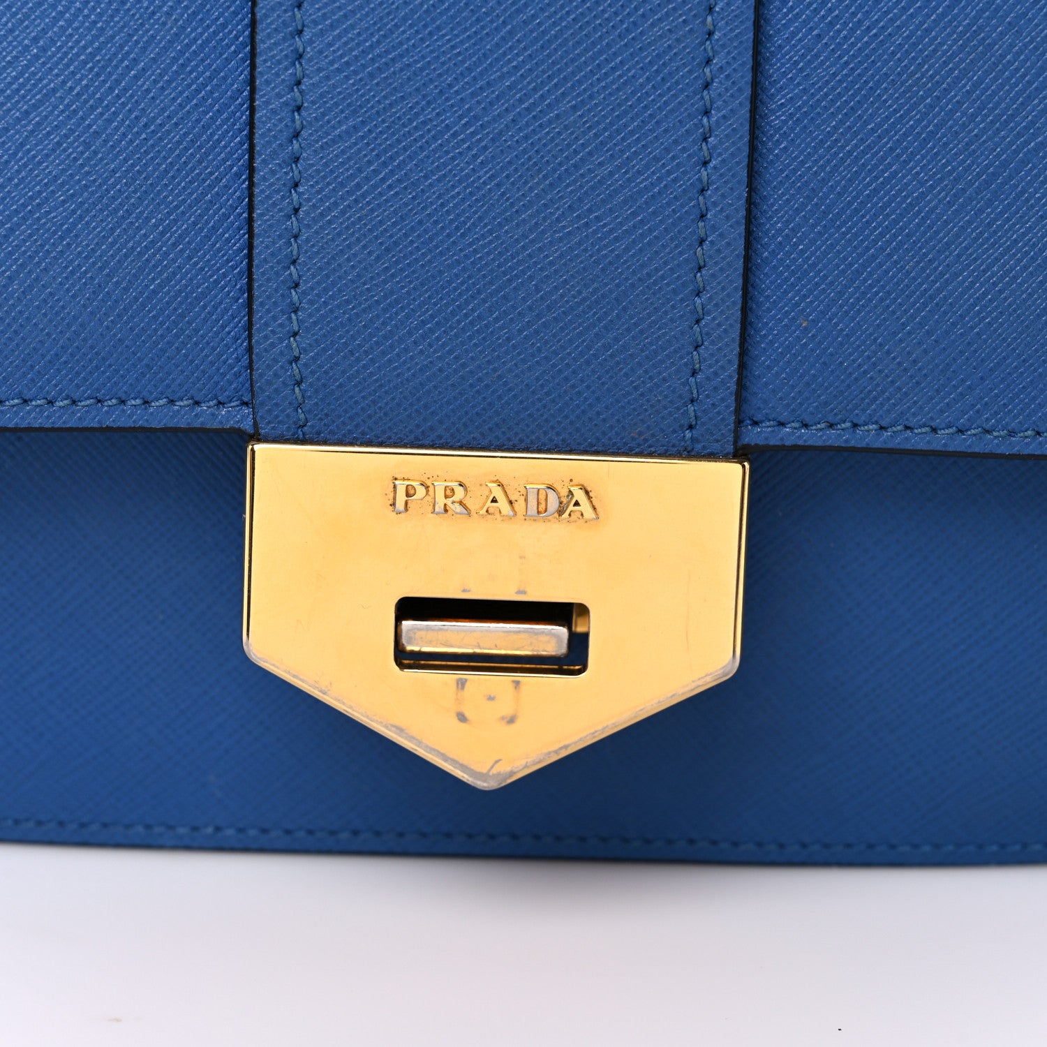 Prada Saffiano Lock Crossbody Bleu 18 of 21