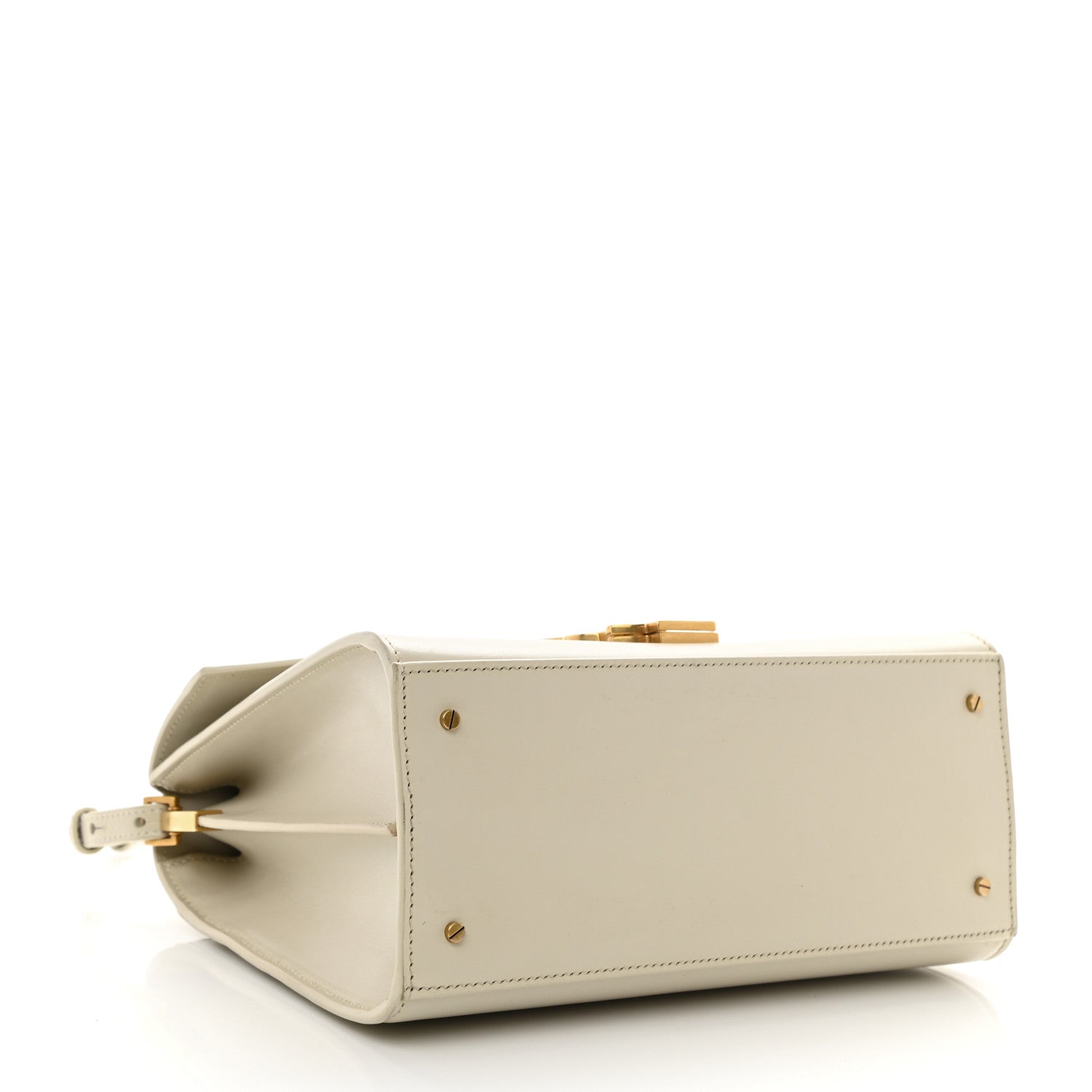 Saint Laurent Smooth Calfskin Medium Classic Monogram Cassandra Top Handle Crema Soft Rouge Legion 4 of 11