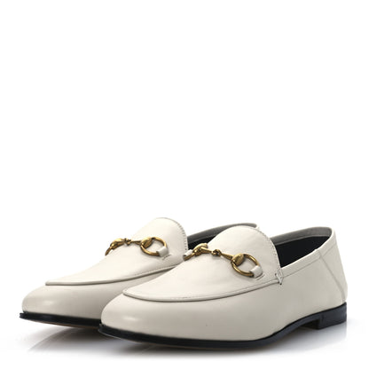 Gucci Lambskin Womens Brixton Horsebit Loafers 35 Mystic White 4 of 13