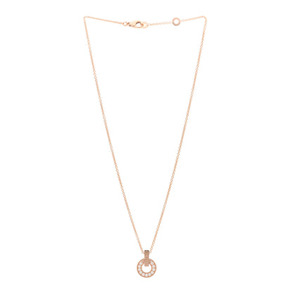 Bulgari 18K Rose Gold Diamond BVLGARI BVLGARI Open Work Pendant Necklace 3 of 4