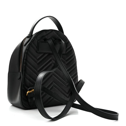 Gucci Calfskin Matelasse GG Marmont Dome Backpack Black 3 of 12