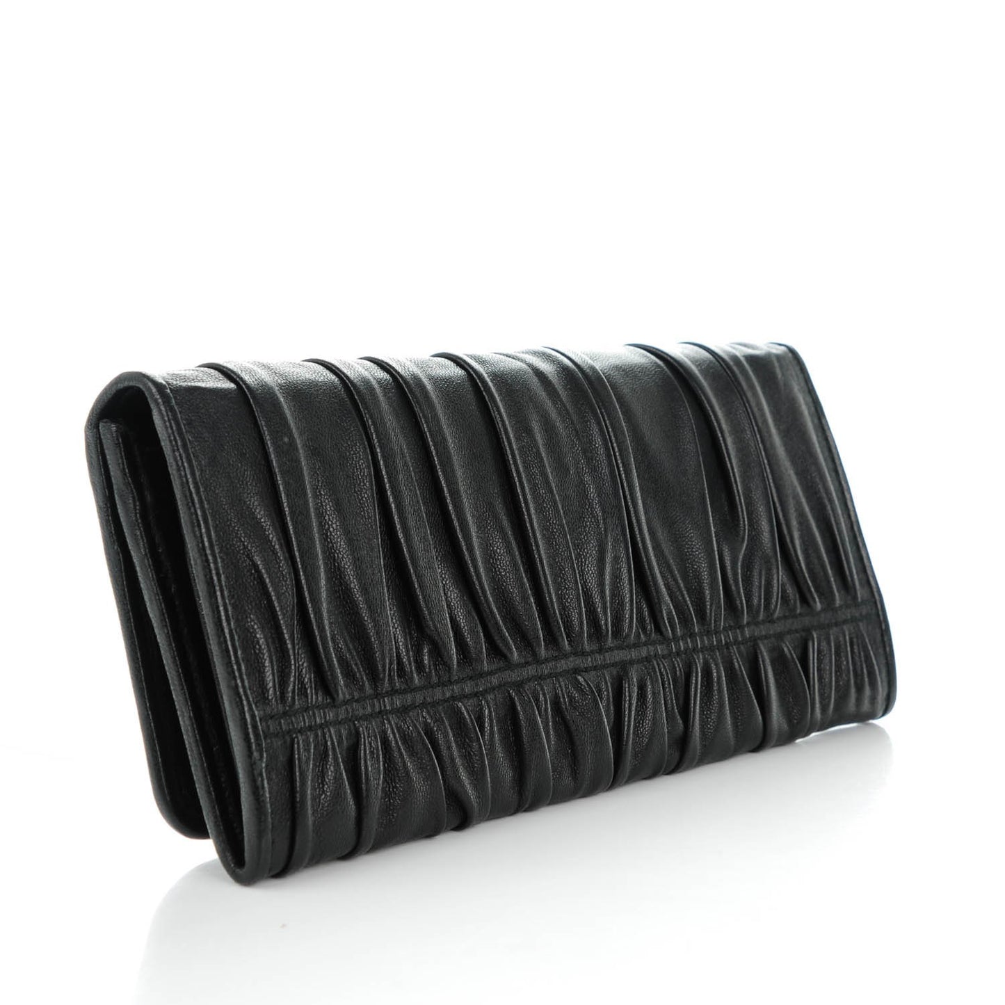 Nappa Gaufre Continental Wallet Nero Black