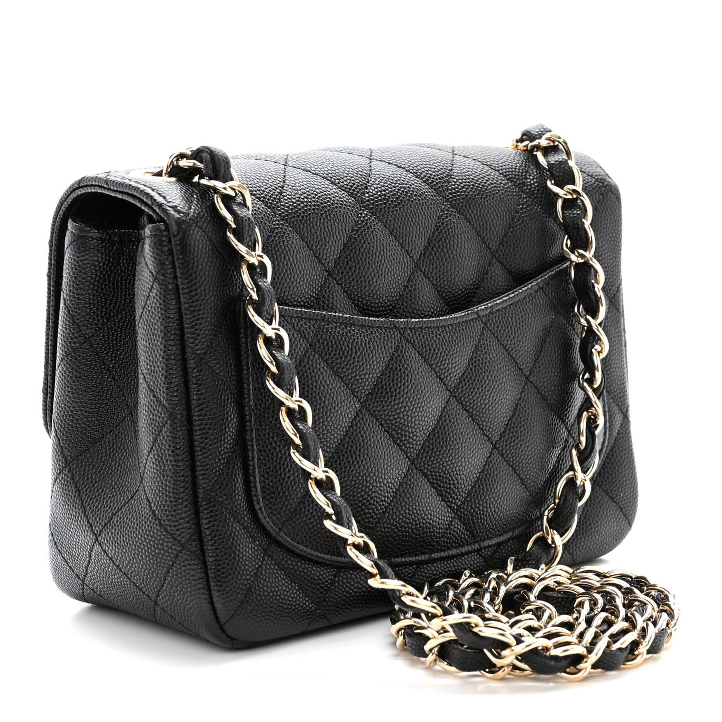 Caviar Quilted Mini Square Flap Black