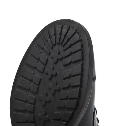 Chanel Calfskin Quilted Lace Up Combat Boots 37 Black 16 of 19