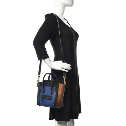 Celine Smooth Drummed Calfskin Nano Tri-Color Luggage Indigo 2 of 12