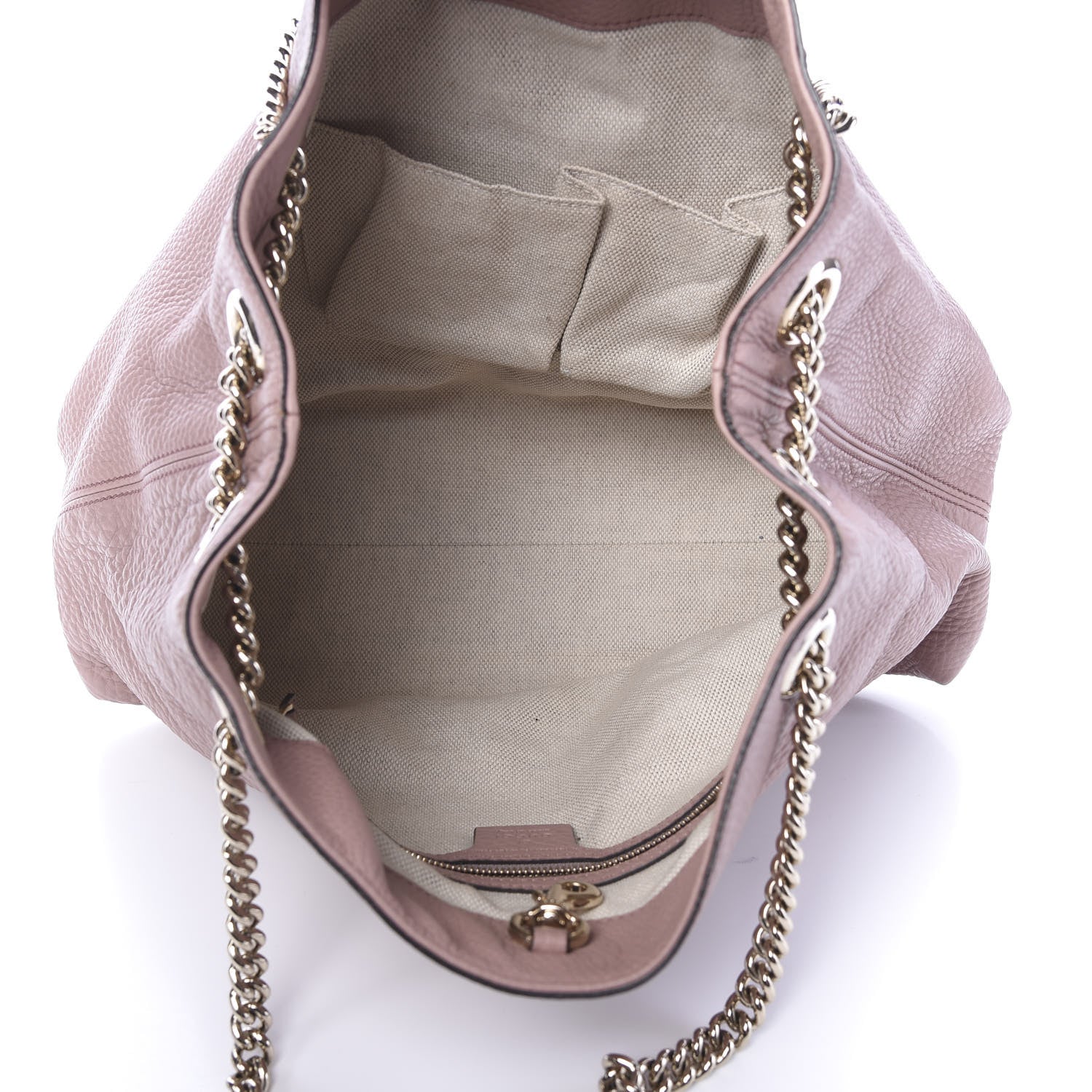 Gucci Pebbled Calfskin Medium Soho Chain Shoulder Bag Dark Cipria 4 of 10