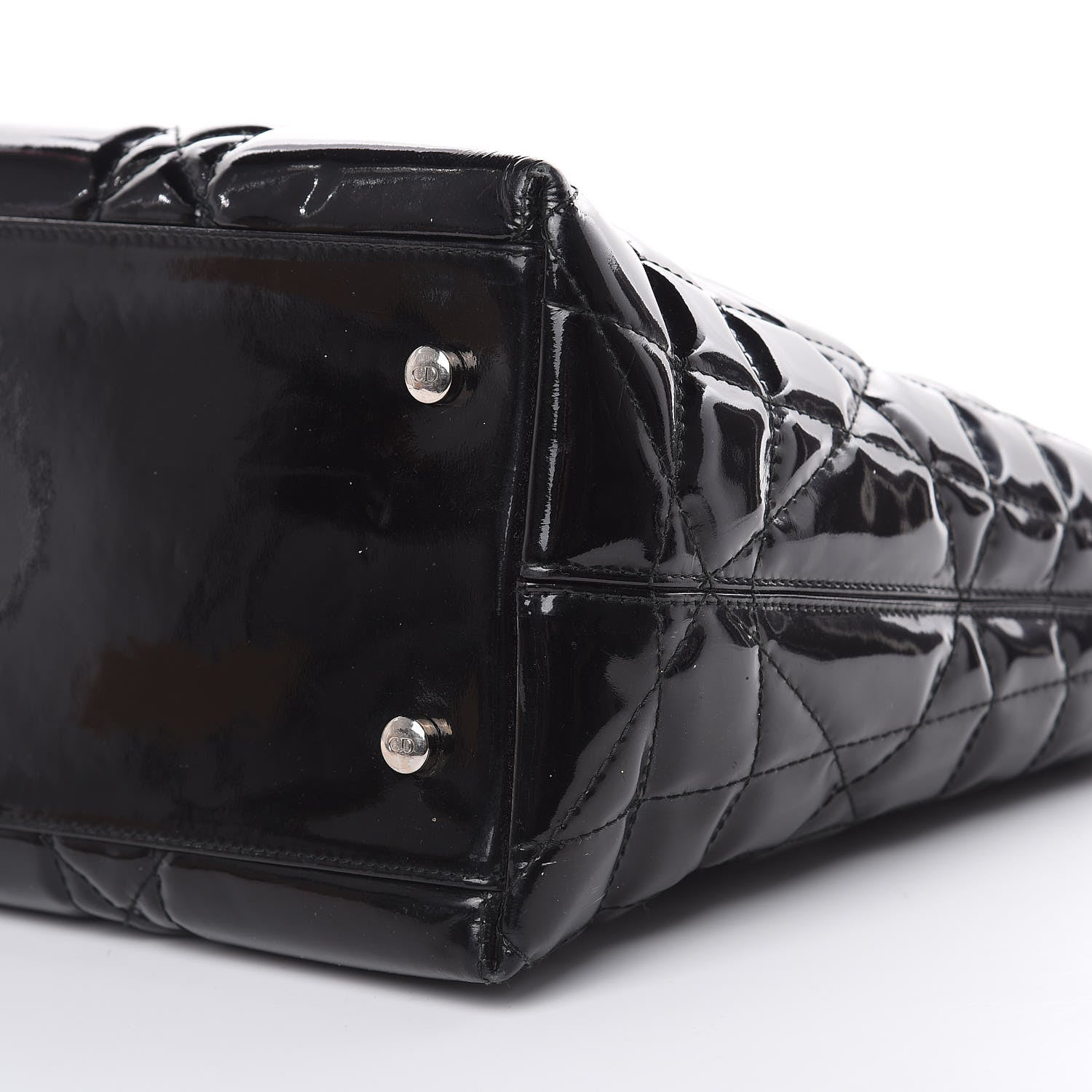 Christian Dior Patent Cannage Medium Granville Tote Black 9 of 16