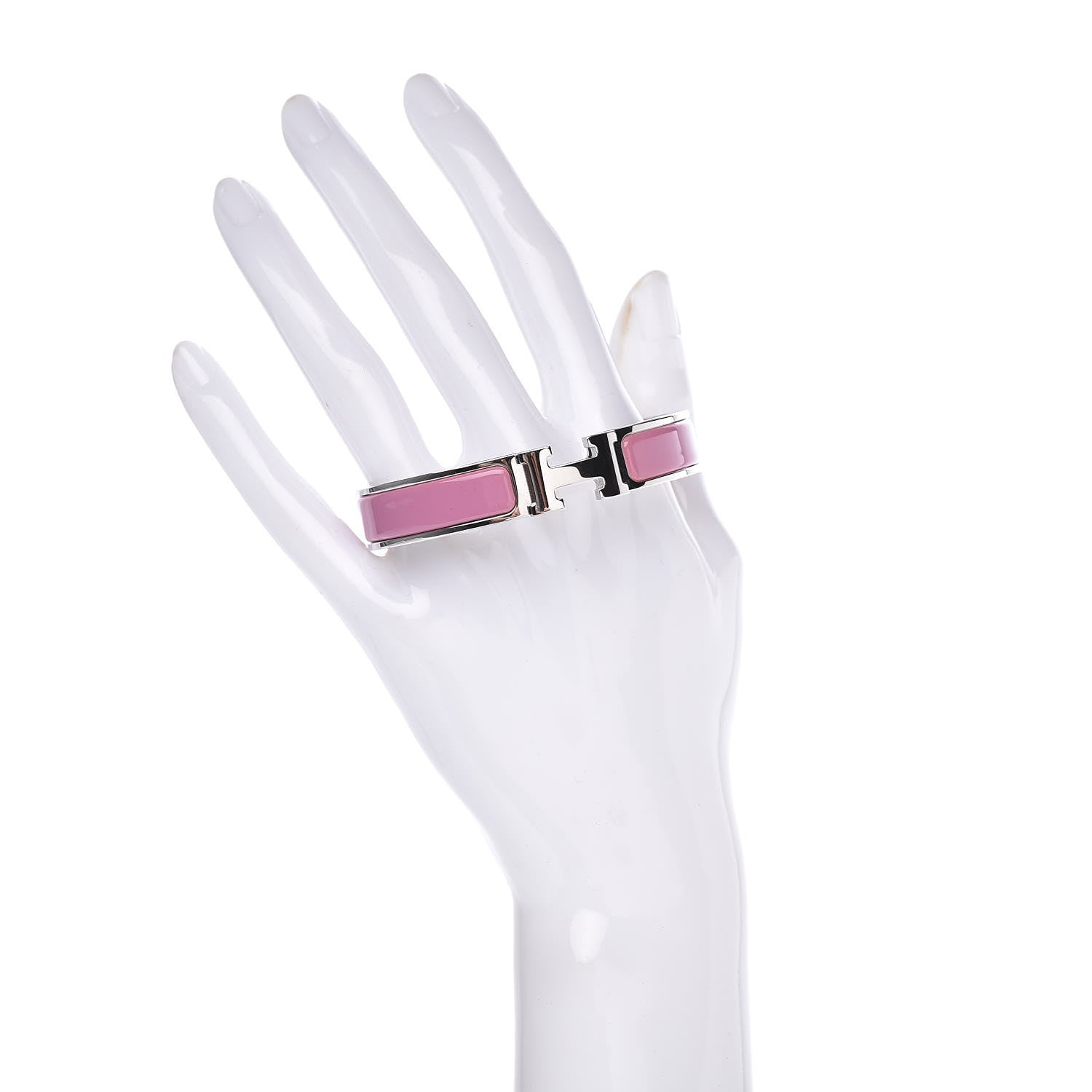 Hermes Enamel Narrow Clic Clac H Bracelet GM Rose Flamingo 2 of 6
