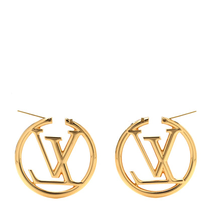 Louis Vuitton Metal Louise Hoop Earrings Gold 3 of 5