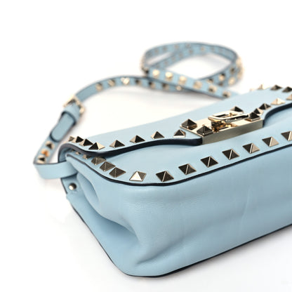 Valentino Garavani Vitello Mini Rockstud Flap Saddle Crossbody Bag Sky Sorbet 7 of 8