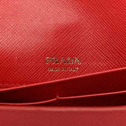 Prada Saffiano Cahier Chain Wallet Fuoco 5 of 5