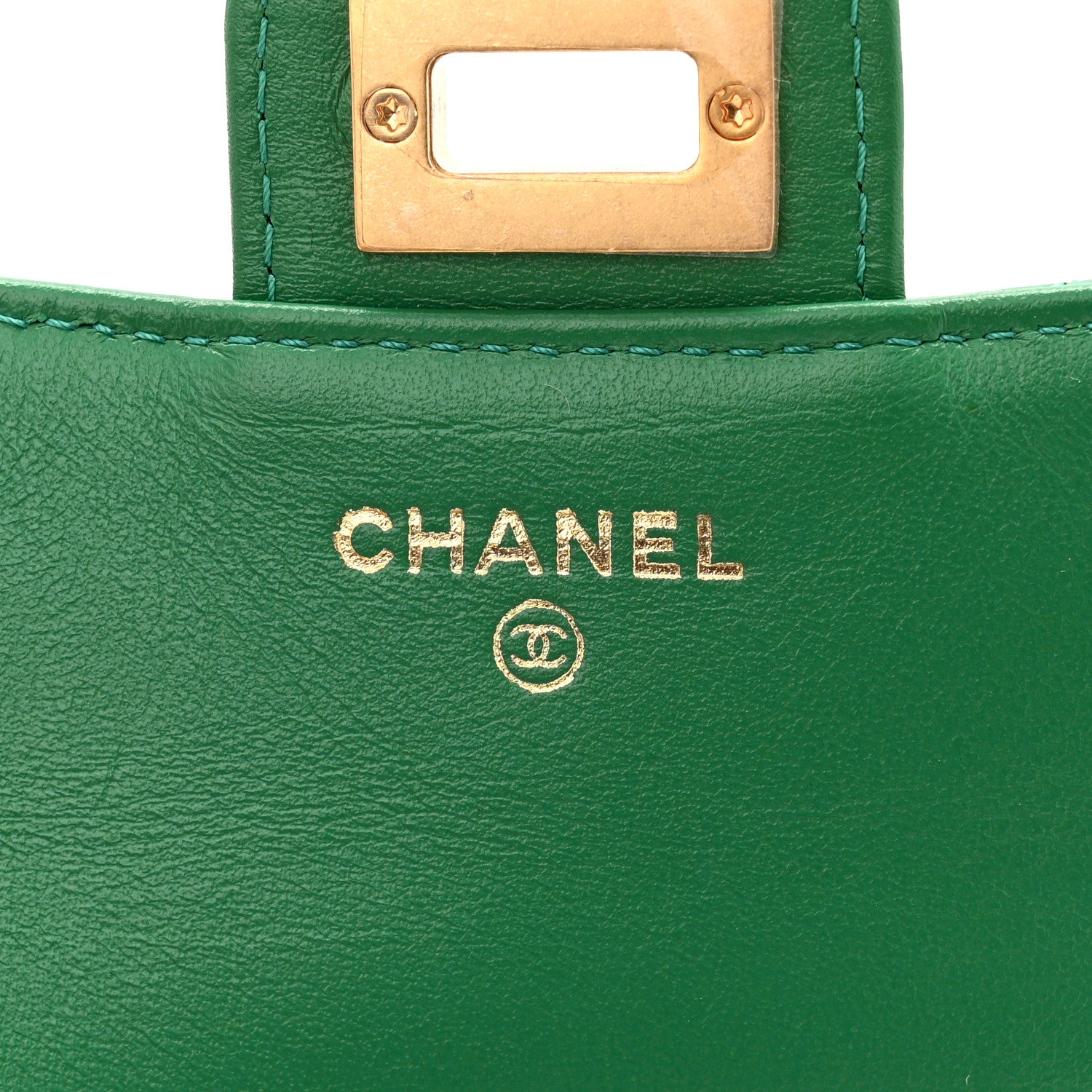Chanel Aged Calfskin Quilted Reissue 2.55 Phone Holder With Chain Green 6 of 11