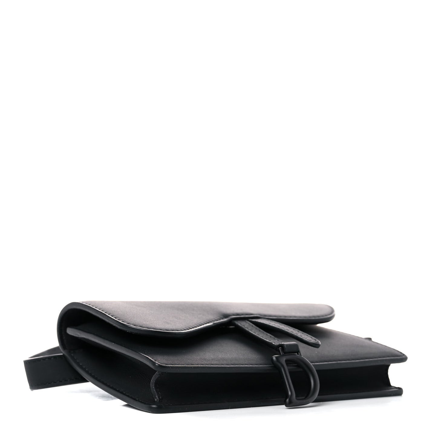 Ultra Matte Calfskin Saddle Belt Bag Black