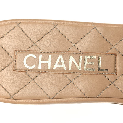 Chanel Lambskin Quilted CC Turnlock Sandals 39 Beige 9 of 14