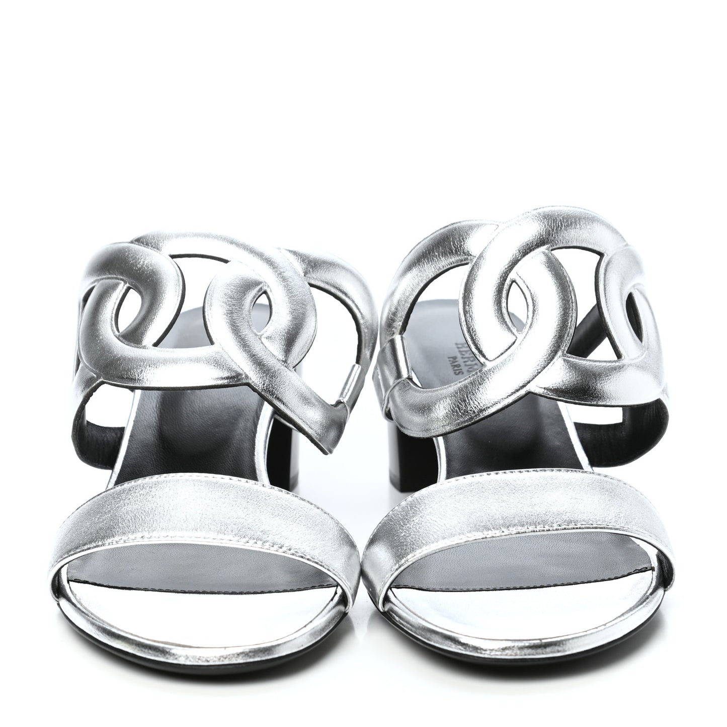 Metallic Nappa Bikini Sandals 39 Argent