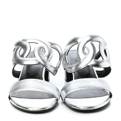 Hermes Metallic Nappa Bikini Sandals 39 Argent 2 of 8