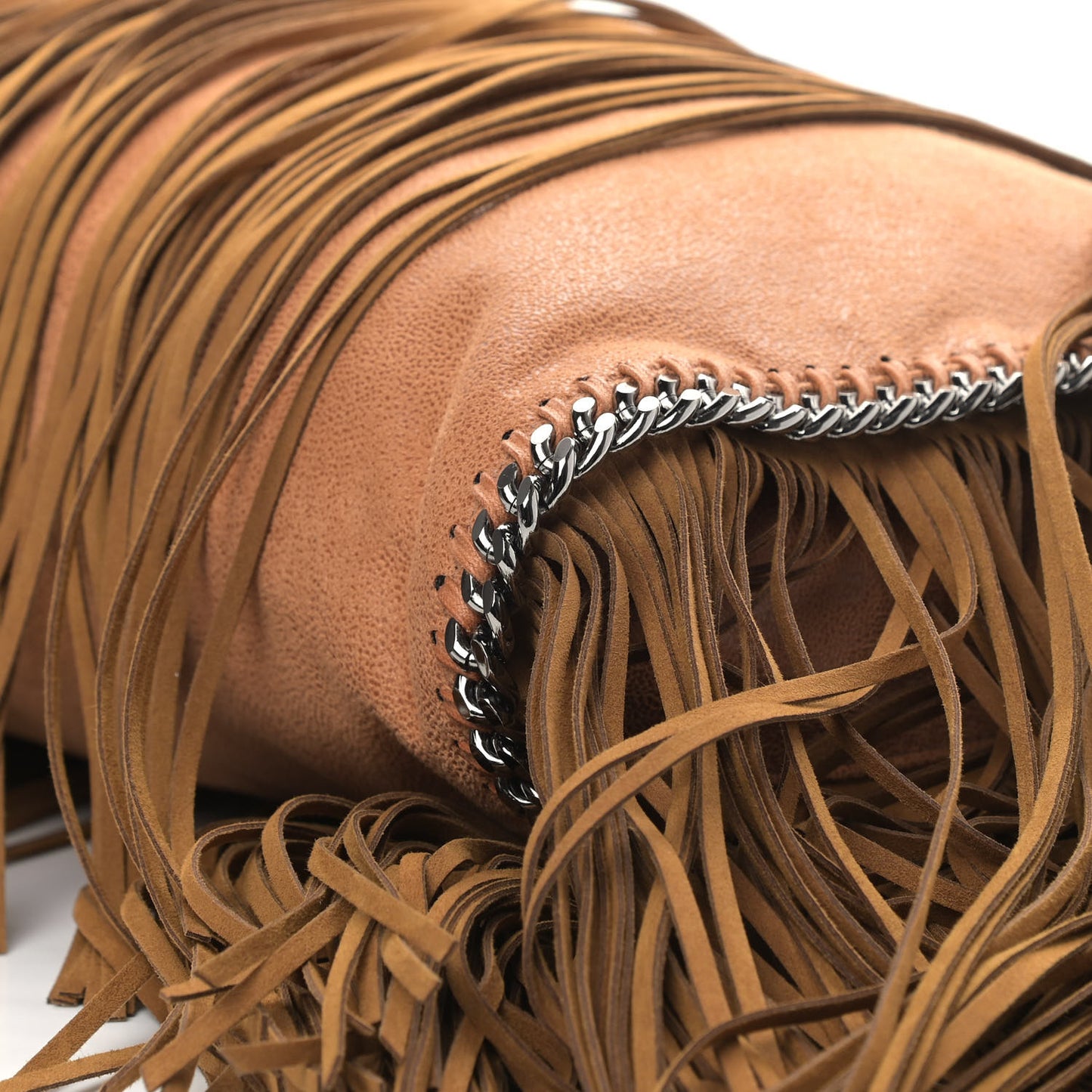 Eco Suede Fringe Small Falabella Tote Tan