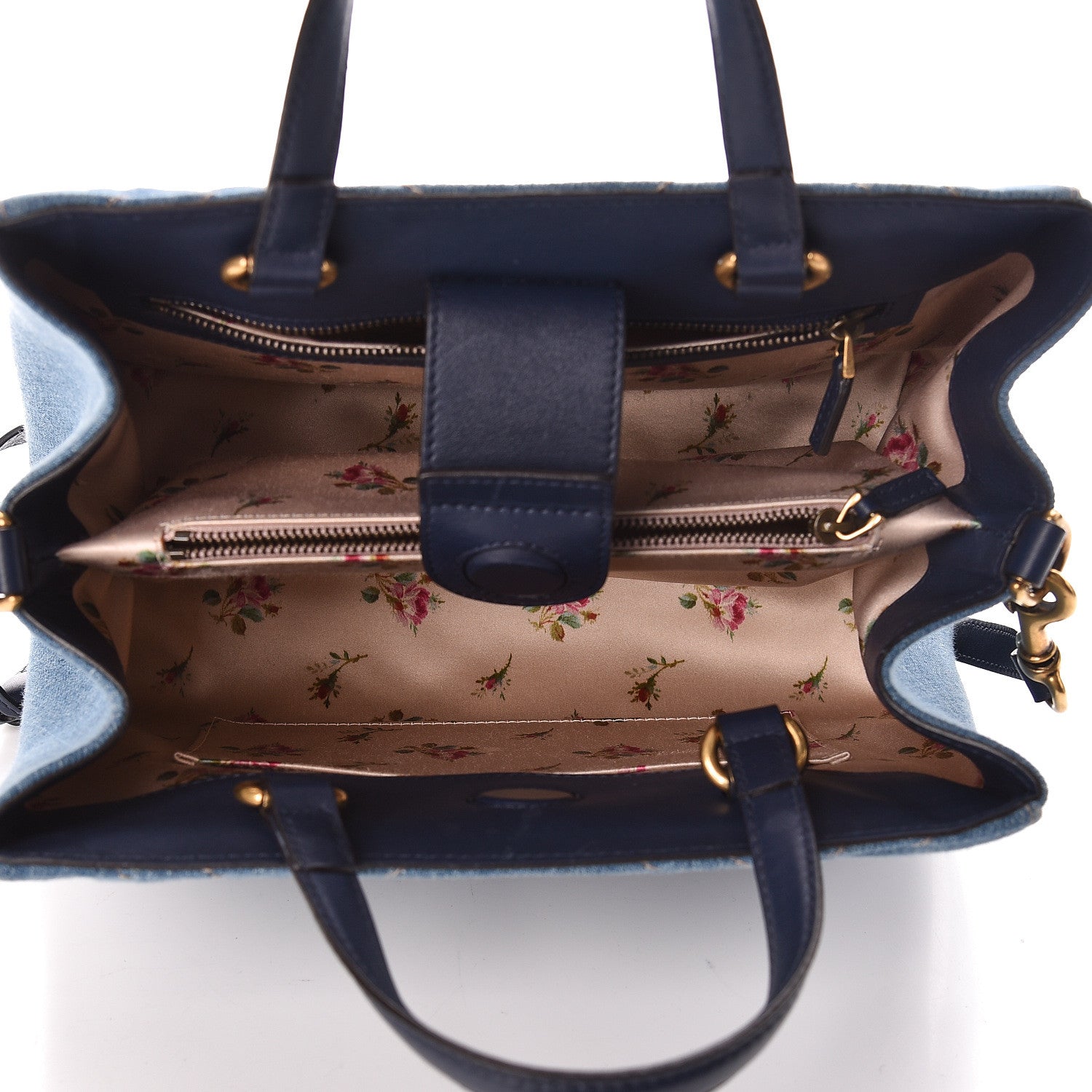 Gucci Denim Matelasse Small Pearly GG Marmont Tote Blue 5 of 13