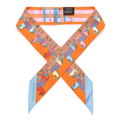 Hermes Silk Rocabar Twilly Orange Bleu Ciel 1 of 3