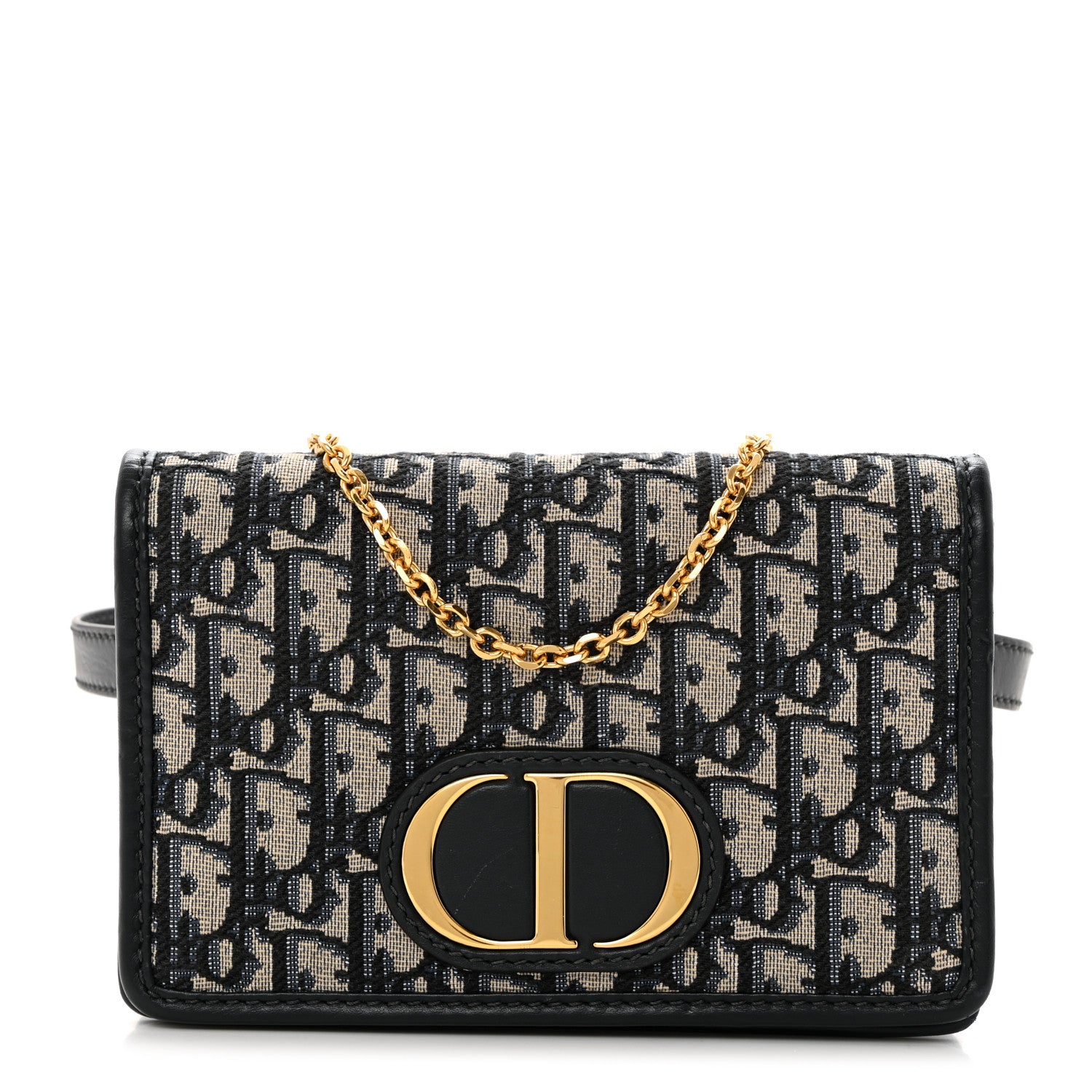 Christian Dior Oblique 30 Montaigne 2-In-1 Pouch Blue 1 of 10