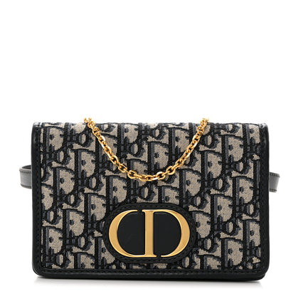 Christian Dior Oblique 30 Montaigne 2-In-1 Pouch Blue 1 of 10