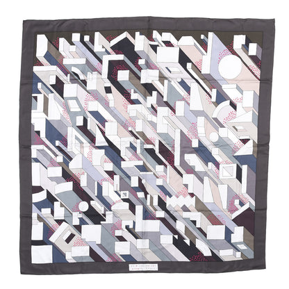Hermes Silk On a Summer Day Shawl 140 Anthracite Gris Rose 1 of 4