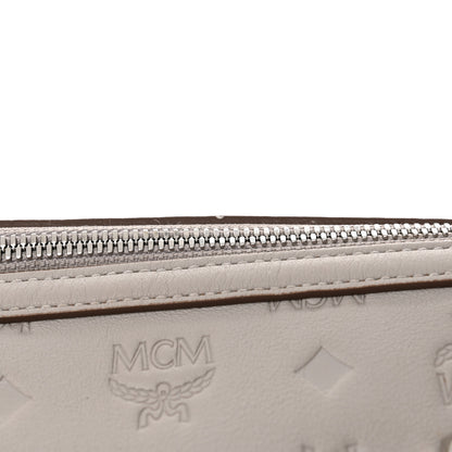 MCM Calfskin Ottomar Monogram Essential Boston Bag Dove 10 of 13