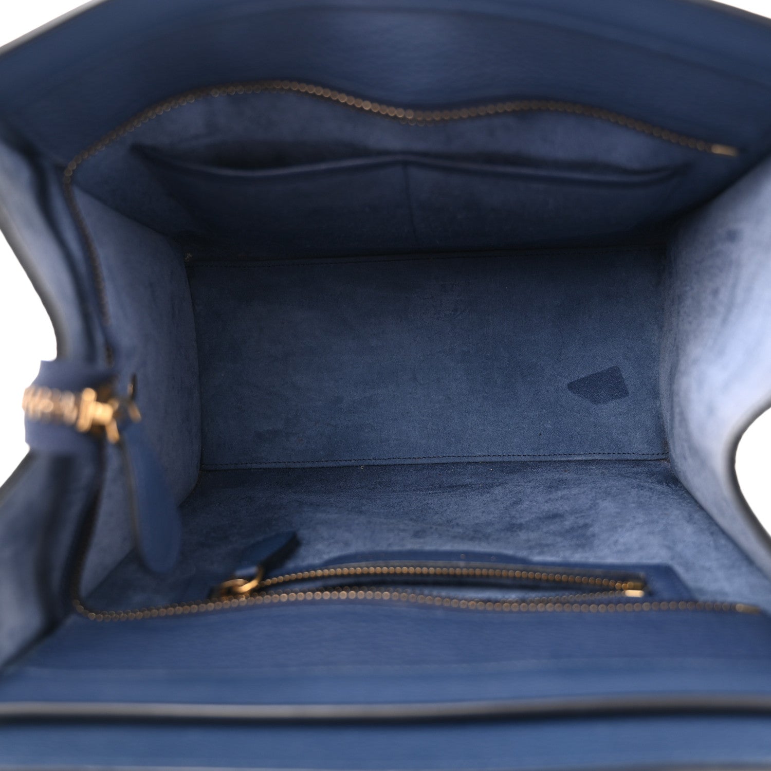 Celine Drummed Calfskin Micro Luggage Marine 5 of 14