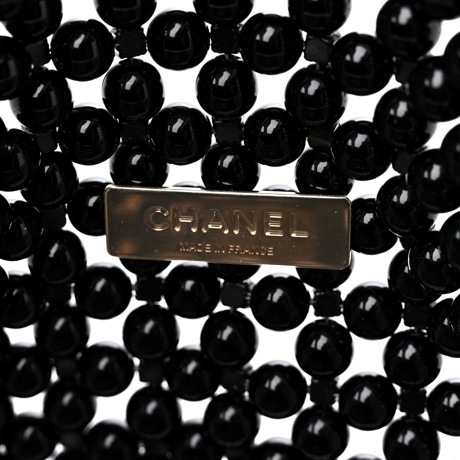 Chanel Crystal Pearl Beaded Mini Rectangular Flap Black White 6 of 10