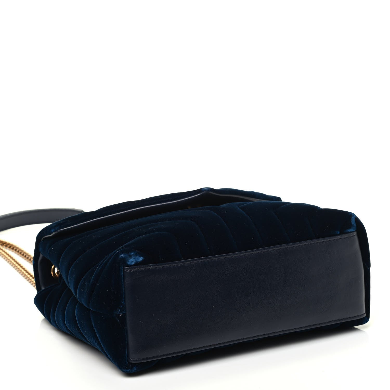 Saint Laurent Velvet Y Quilted Monogram Small Loulou Chain Satchel Medium Blue 3 of 4