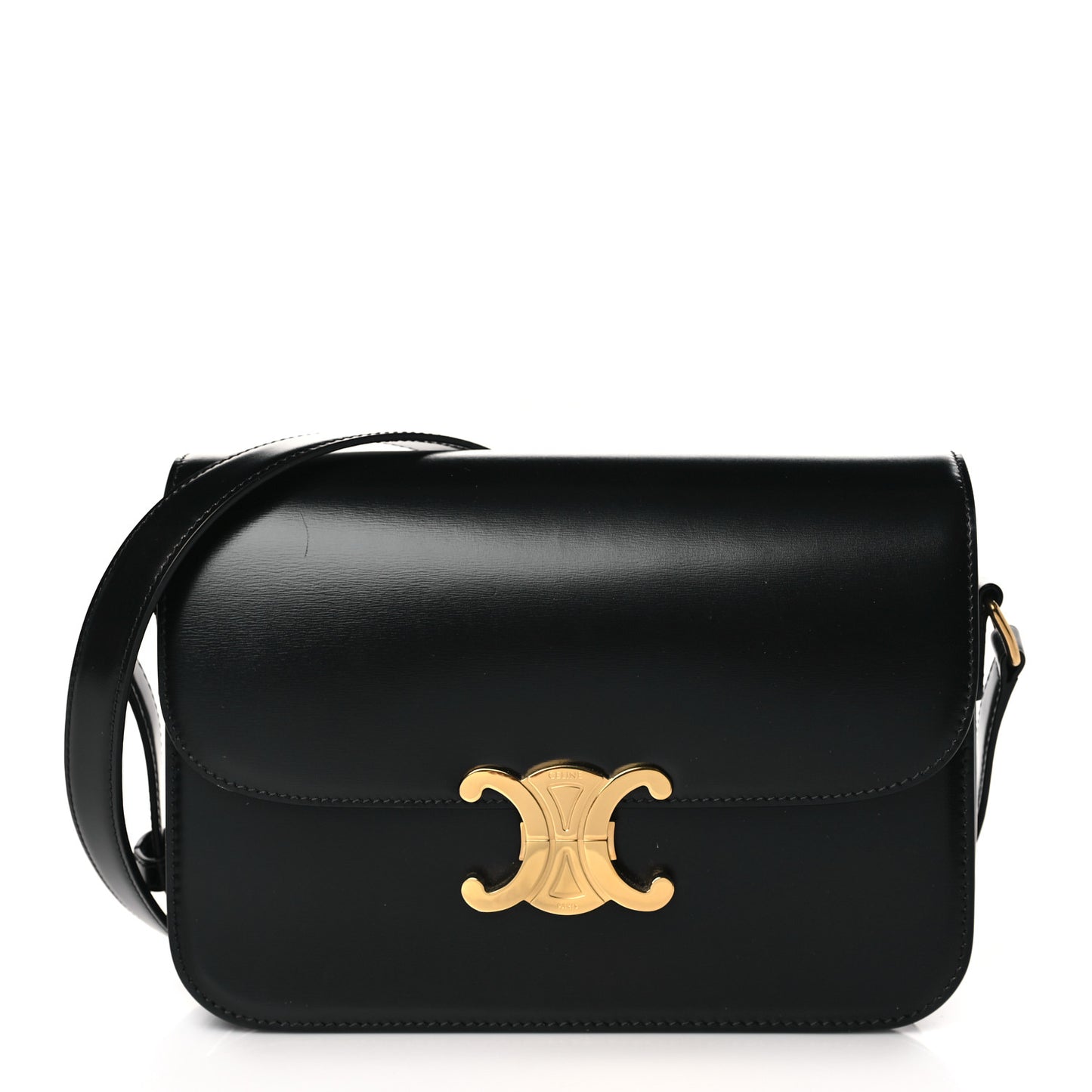 Shiny Calfskin Medium Triomphe Black